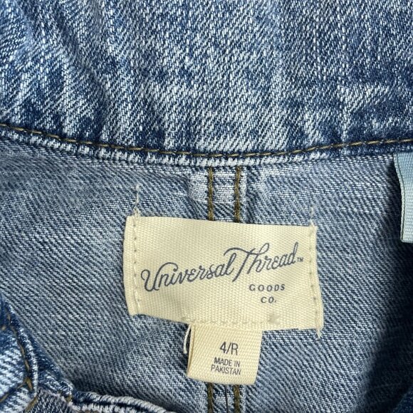 NEW Women's 4/R Long Sleeve Utility Baggy Denim Jumpsuit - Universal Thread k917 - Picture 7 of 10